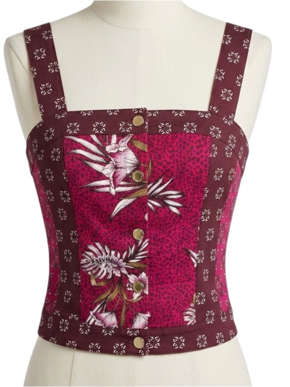 White House Black Market Mixed Print Bodice Size 12